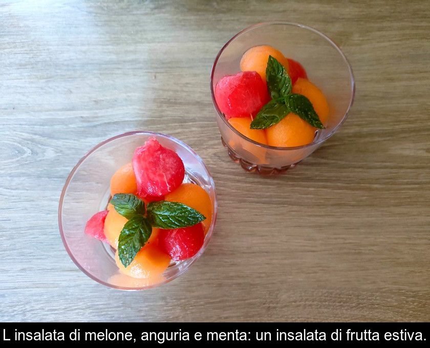 L'insalata Di Melone, Anguria E Menta: Un'insalata Di Frutta Estiva.