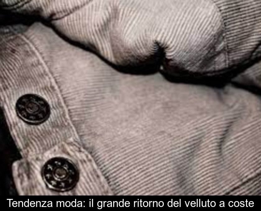 Tendenza Moda: Il Grande Ritorno Del Velluto A Coste