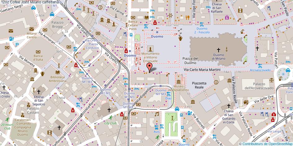 Mappa 12oz Cofee Joint caffetteria Milano