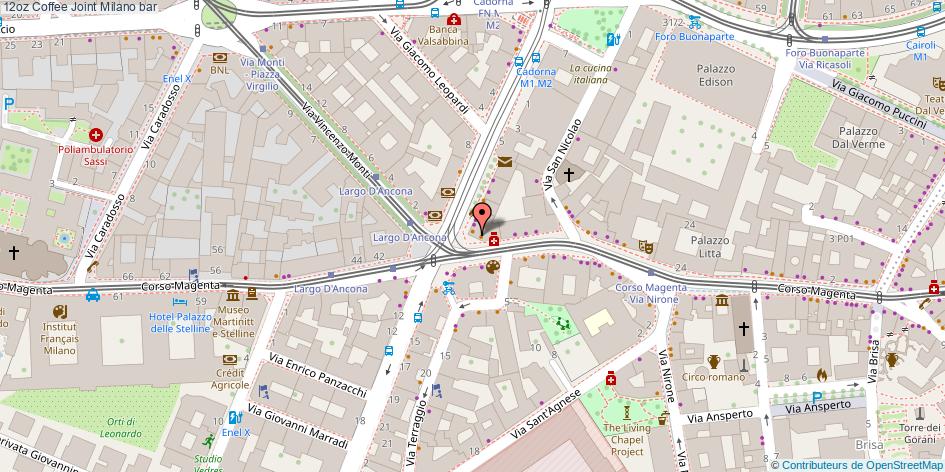 Mappa 12oz Coffee Joint bar Milano