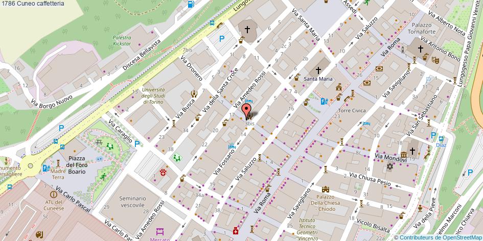 Mappa 1786 caffetteria Cuneo