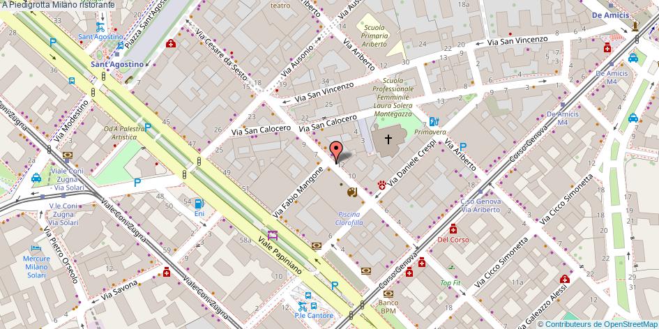 Mappa A Piedigrotta ristorante Milano