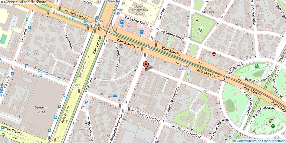 Mappa a Riccione ristorante Milano