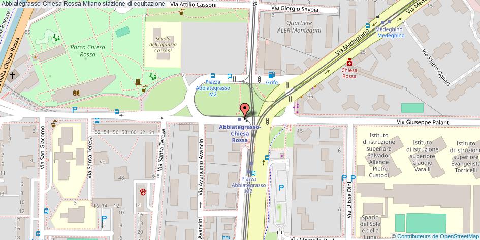 Mappa Abbiategrasso-Chiesa Rossa stazione di equitazione Milano