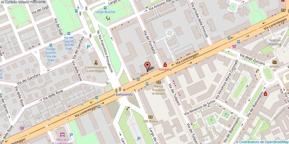 Mappa Al Coltello ristorante Milano