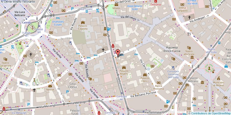 Mappa Al Dente ristorante Milano