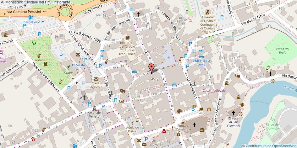 Mappa Al Monastero ristorante Cividale del Friuli
