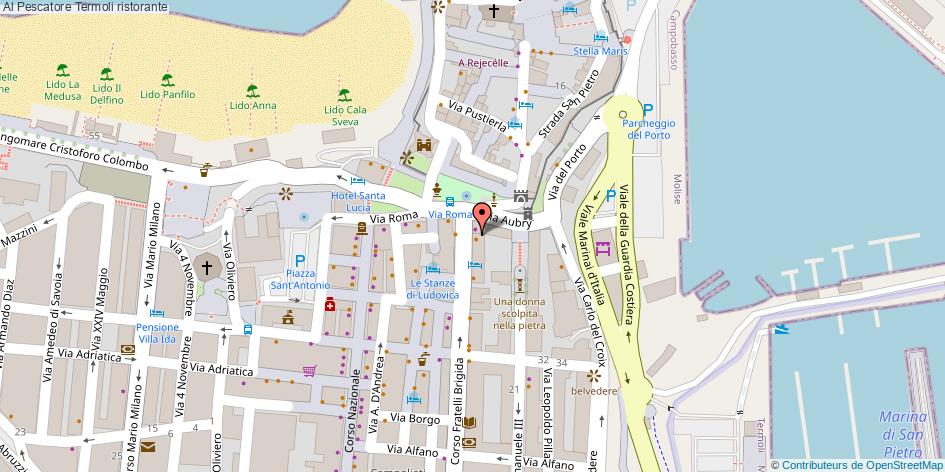 Mappa Al Pescatore ristorante Termoli