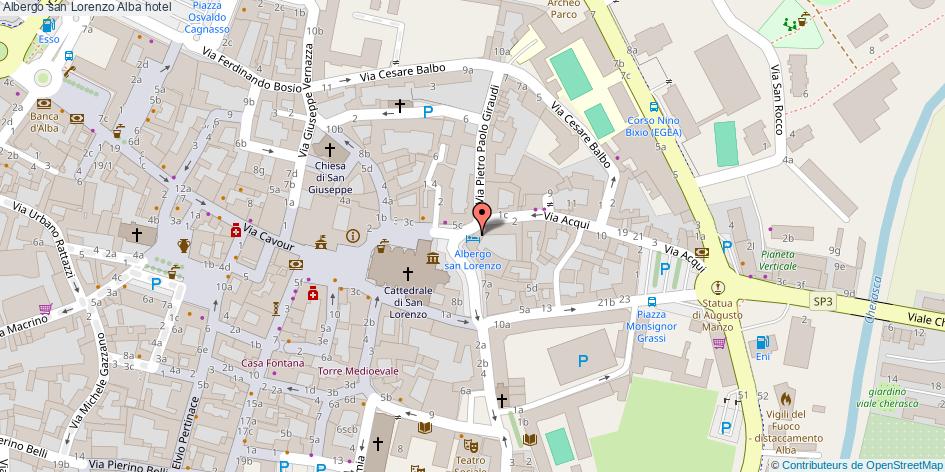 Mappa Albergo san Lorenzo hotel Alba
