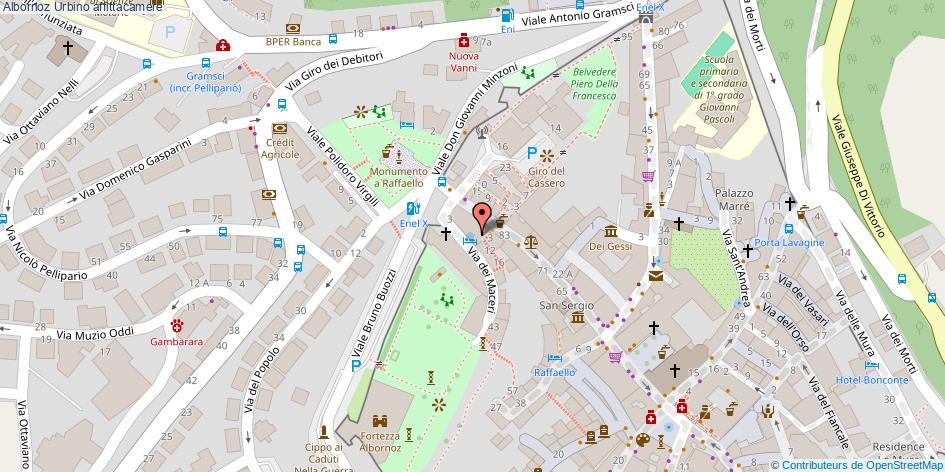 Mappa Albornoz affittacamere Urbino