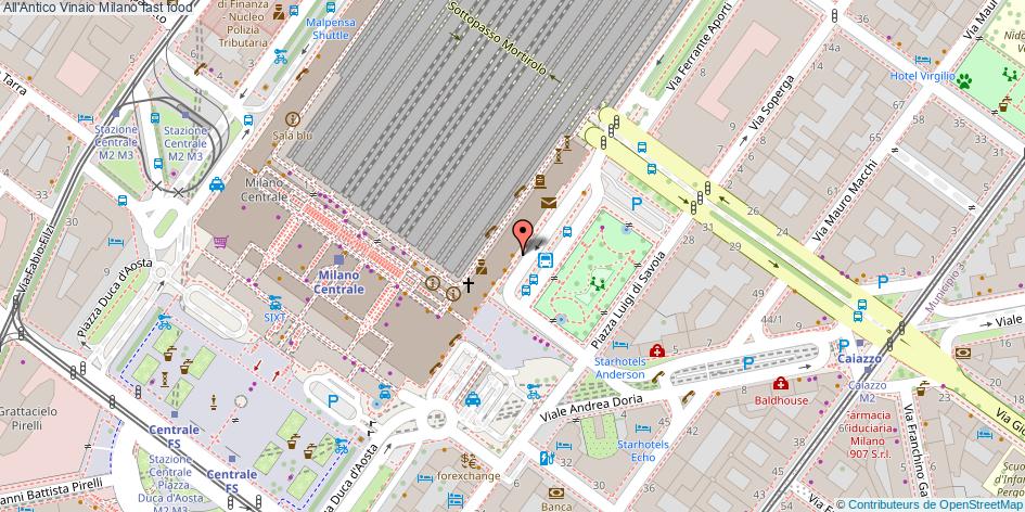 Mappa All'Antico Vinaio fast food Milano