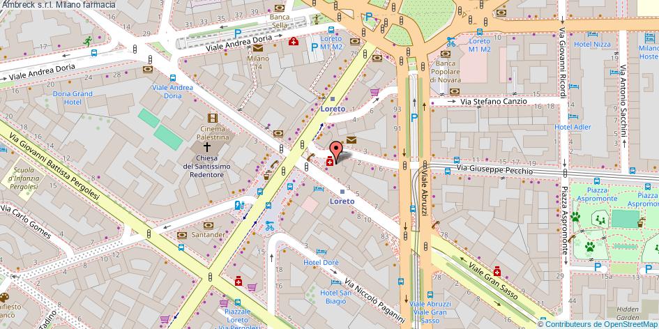Mappa Ambreck s.r.l. farmacia Milano