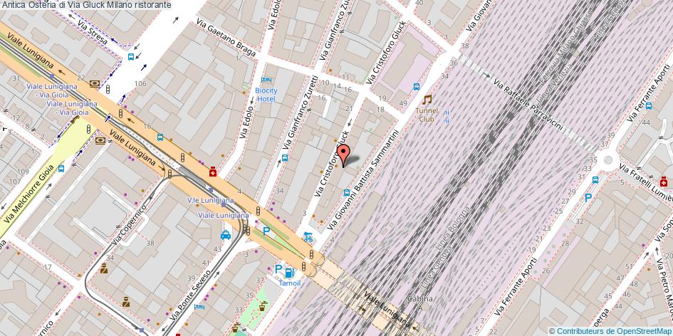 Mappa Antica Osteria di Via Gluck ristorante Milano