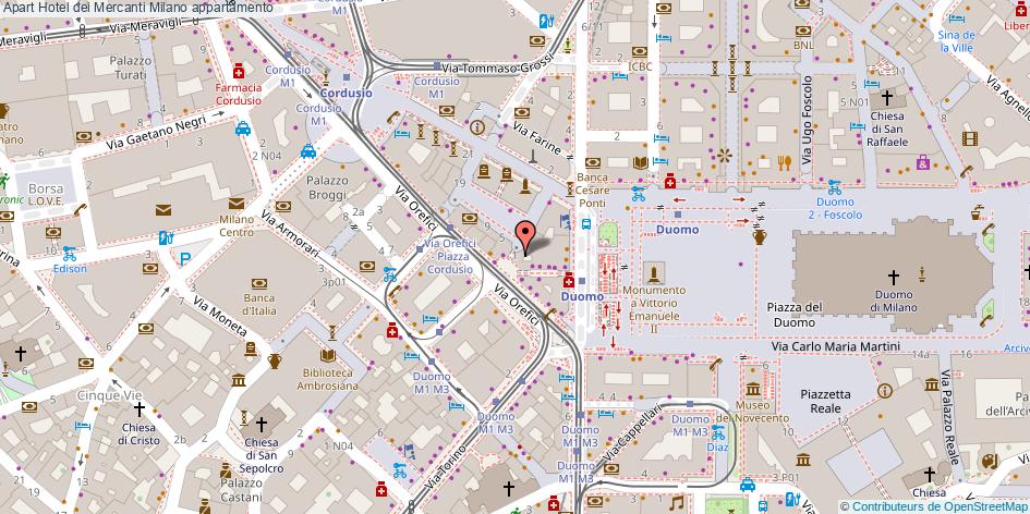Mappa Apart Hotel dei Mercanti appartamento Milano