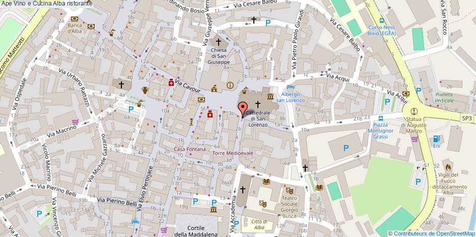 Mappa Ape Vino e Cucina ristorante Alba