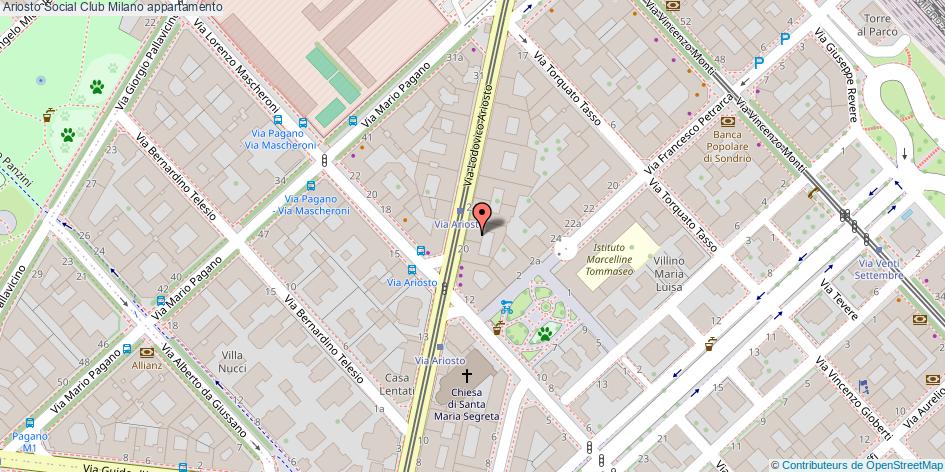 Mappa Ariosto Social Club appartamento Milano