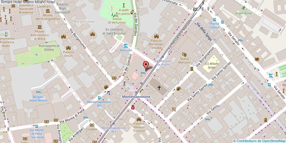 Mappa Armani Hotel Milano hotel Milano