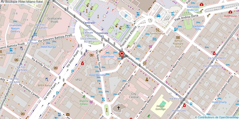 Mappa AV Boutique Hotel hotel Milano