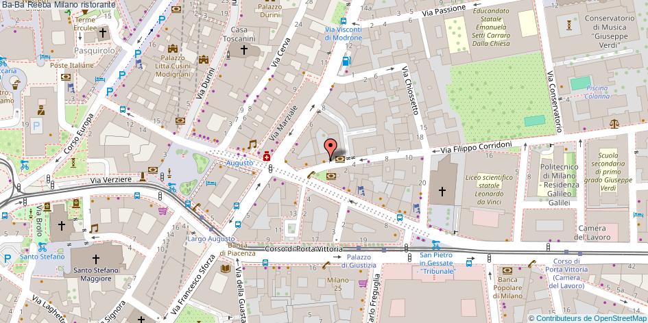 Mappa Ba-Ba Reeba ristorante Milano