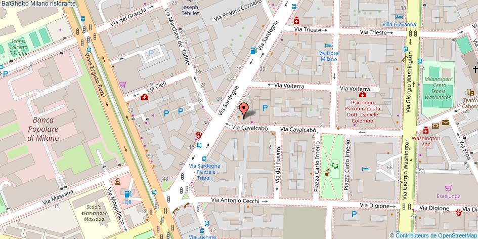 Mappa Ba'Ghetto ristorante Milano