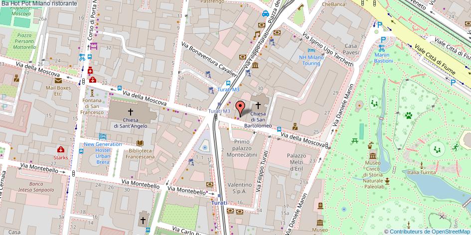Mappa Ba Hot Pot ristorante Milano
