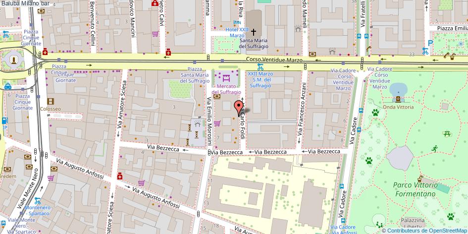 Mappa Balubà bar Milano