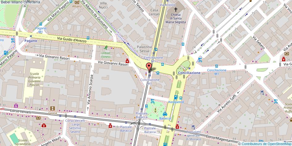 Mappa Bebel caffetteria Milano