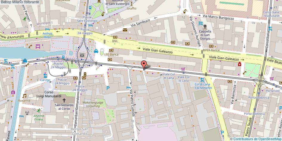 Mappa Bebop ristorante Milano