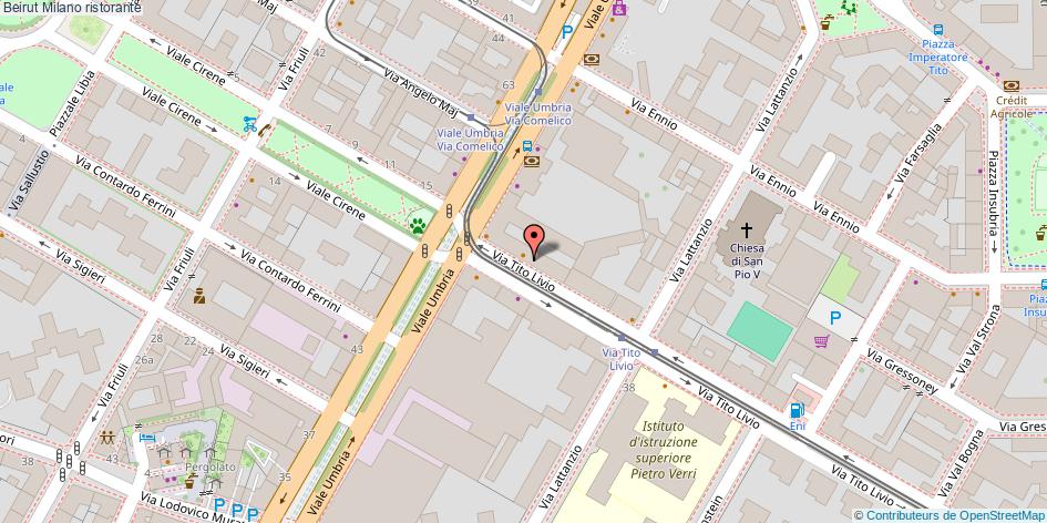 Mappa Beirut ristorante Milano