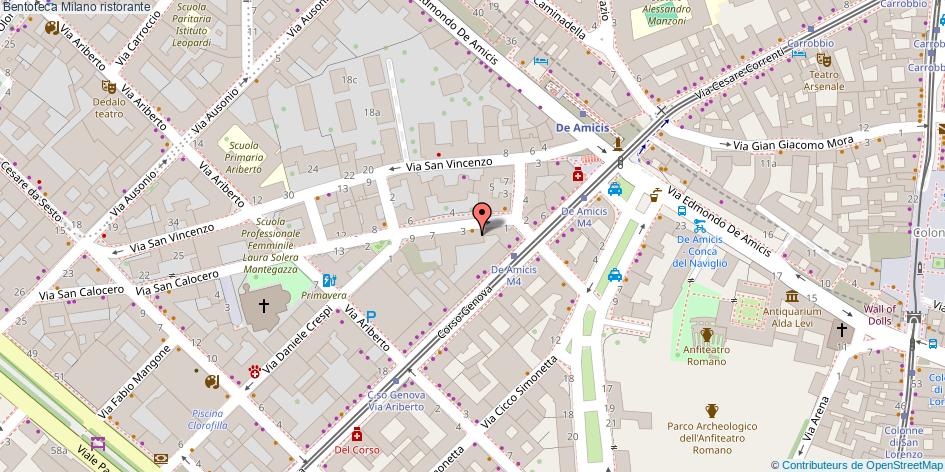 Mappa Bentoteca ristorante Milano