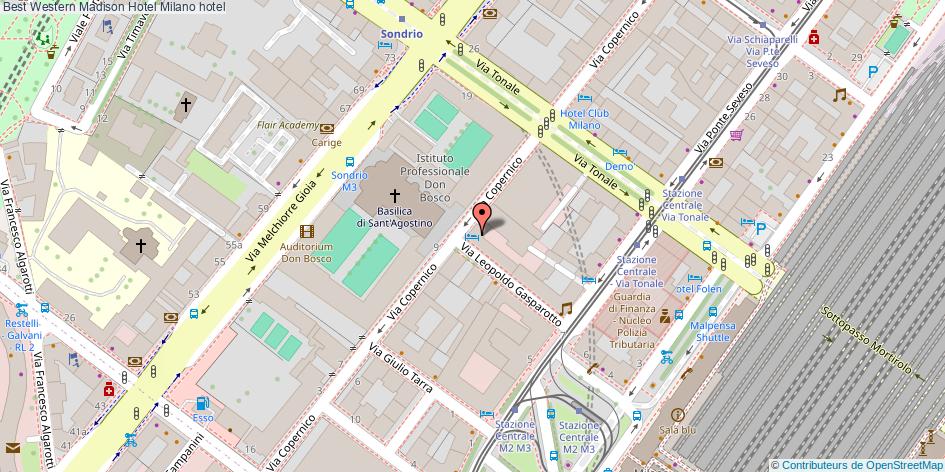 Mappa Best Western Madison Hotel hotel Milano