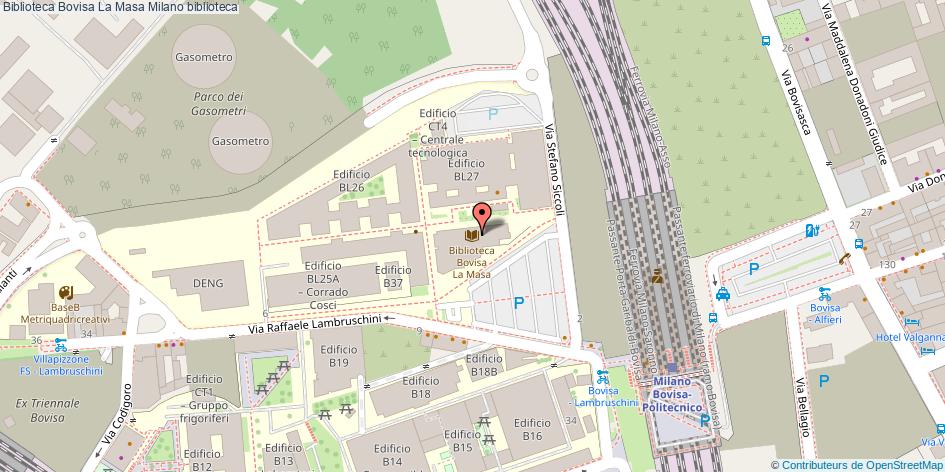 Mappa Biblioteca Bovisa La Masa biblioteca Milano