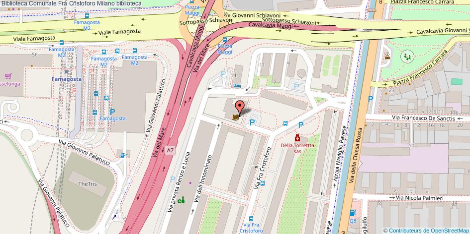 Mappa Biblioteca Comunale Fra Cristoforo biblioteca Milano