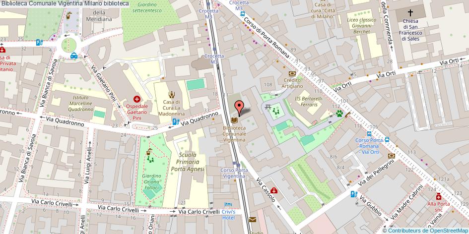 Mappa Biblioteca Comunale Vigentina biblioteca Milano