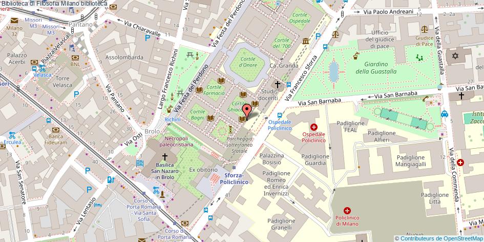 Mappa Biblioteca di Filosofia biblioteca Milano