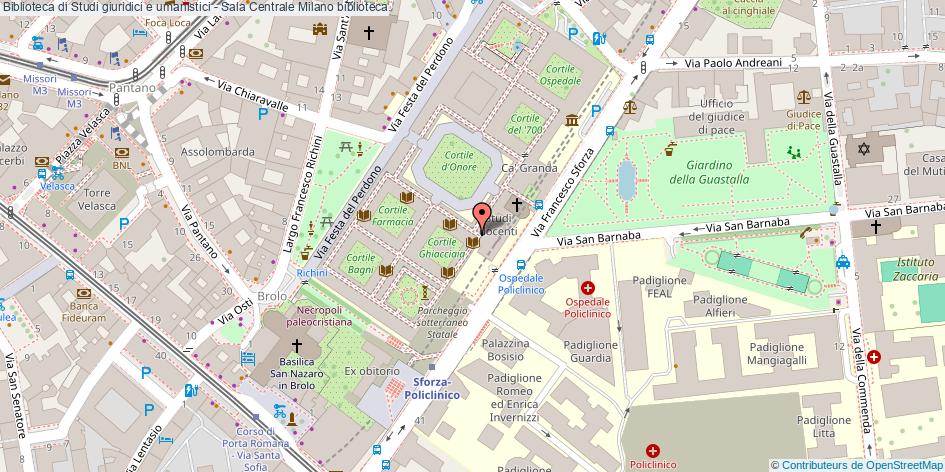 Mappa Biblioteca di Studi giuridici e umanistici - Sala Centrale biblioteca Milano