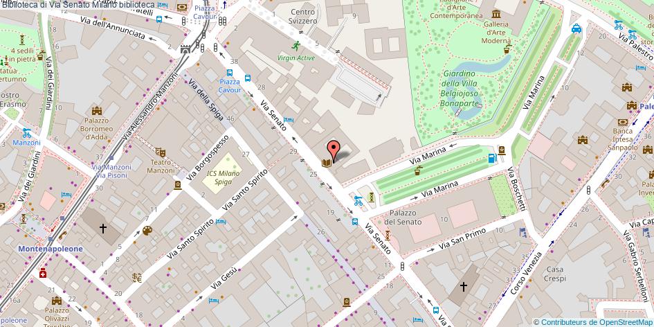 Mappa Biblioteca di Via Senato biblioteca Milano