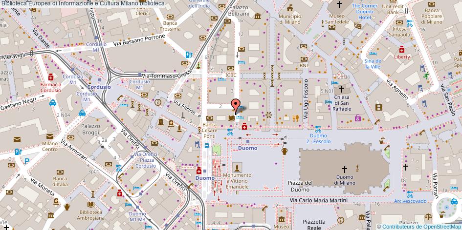 Mappa Biblioteca Europea di Informazione e Cultura biblioteca Milano