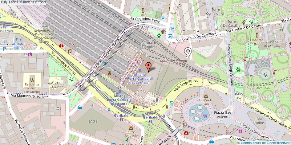 Mappa Billy Tacos fast food Milano