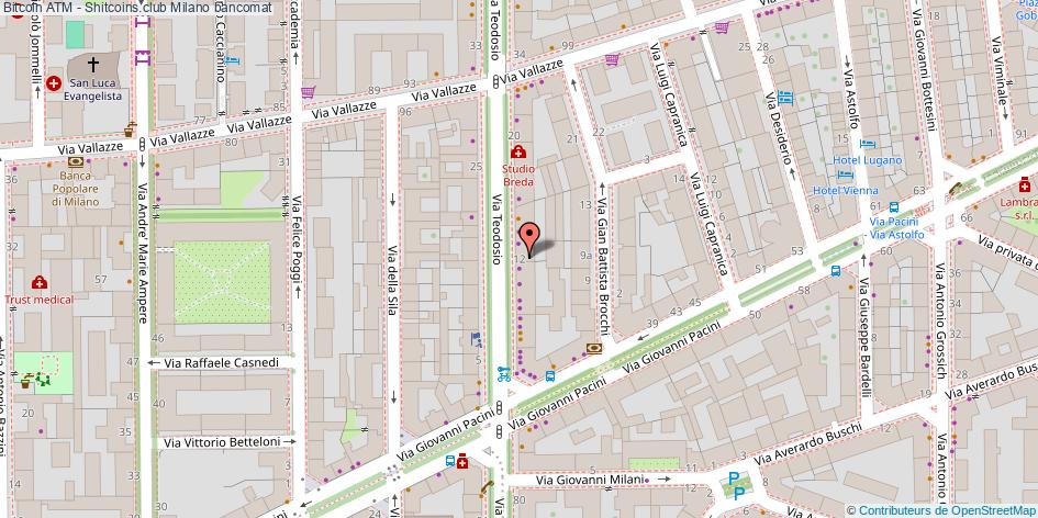 Mappa Bitcoin ATM - Shitcoins.club bancomat Milano