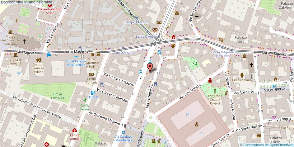 Mappa Boccondivino ristorante Milano