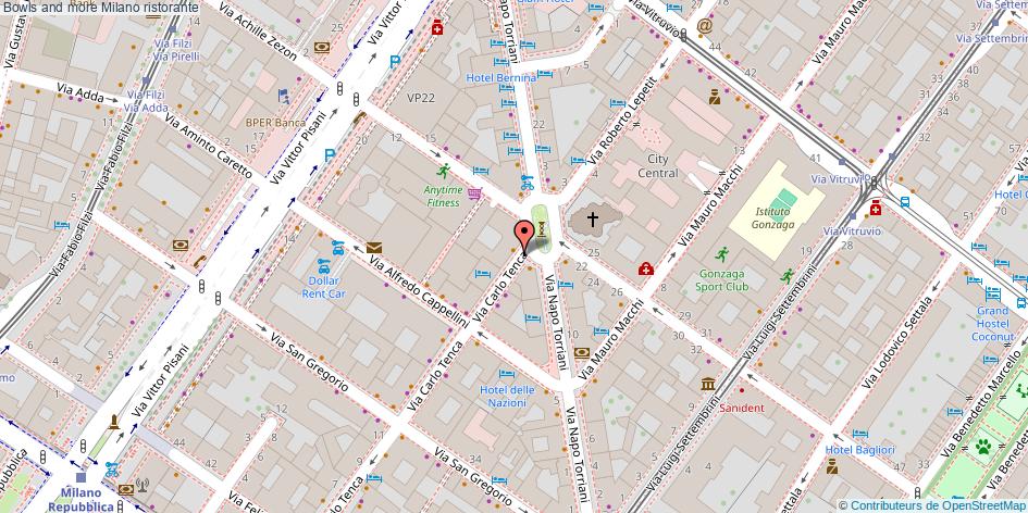 Mappa Bowls and more ristorante Milano