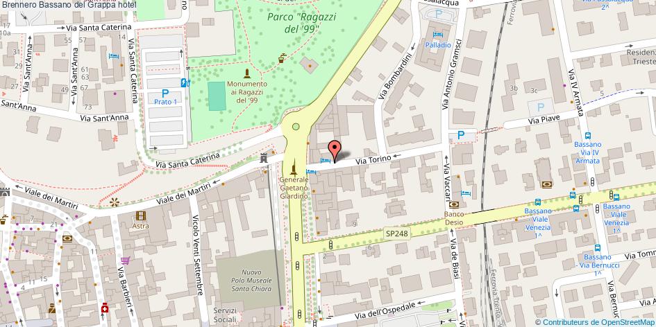Mappa Brennero hotel Bassano del Grappa