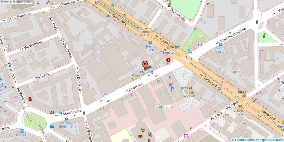 Mappa Brenta hotel Milano
