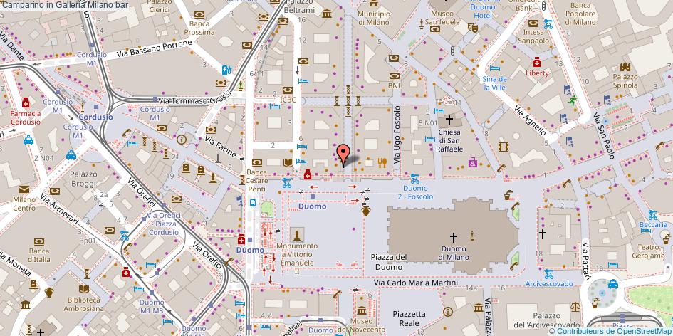 Mappa Camparino in Galleria bar Milano