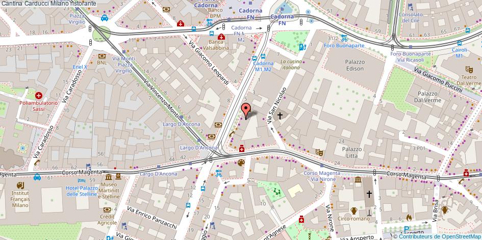 Mappa Cantina Carducci ristorante Milano