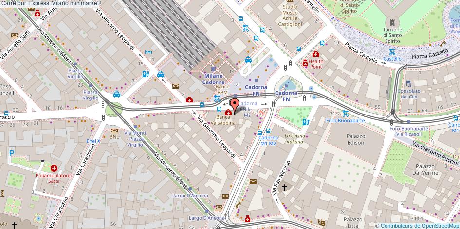 Mappa Carrefour Express minimarket Milano