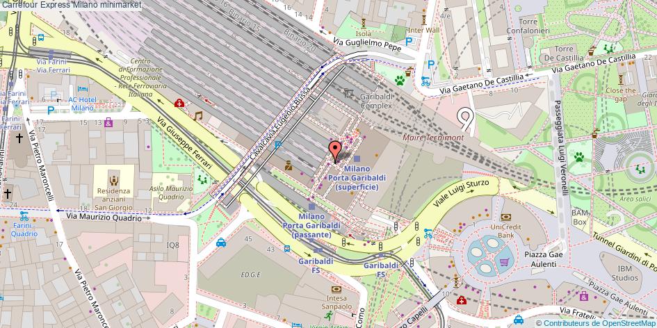 Mappa Carrefour Express minimarket Milano