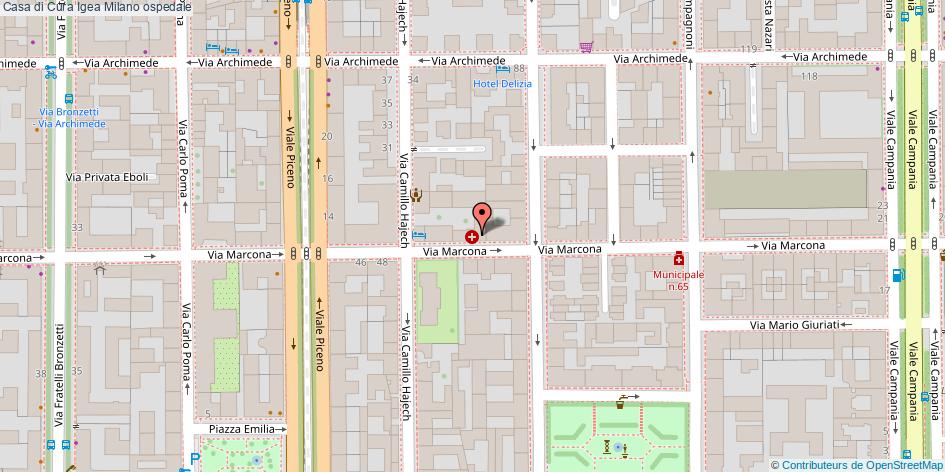 Mappa Casa di Cura Igea ospedale Milano