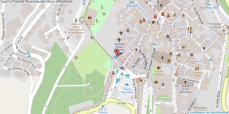 Mappa Casa La Piazzetta Rinascimentale affittacamere Urbino